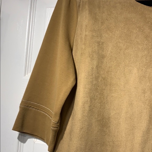 Zara Tan Mixed Suede Top New - Picture 3 of 13